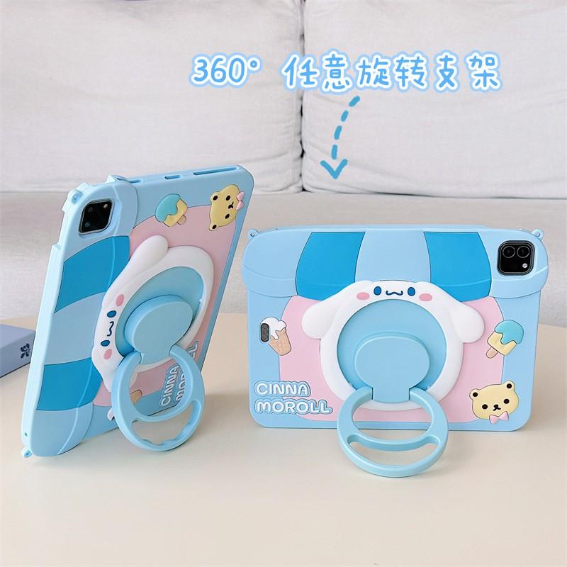 Silicone IPad Pro 11 Inch Case With 360 Rotating Stand Cartoon Animal Design Full Cover Mini 6 7