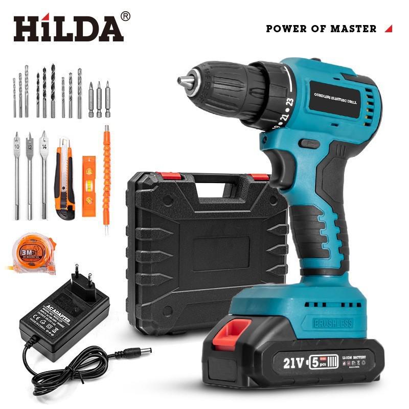 Rechargeable Brushless Electric Drill: Lithium Battery Impact Drill & Screwdriver for Household Use