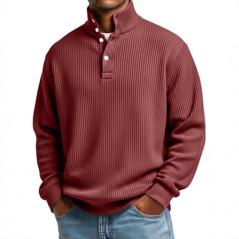 2024 Herren Retro Europa 4-Knopf Henley Shirt, 3D Digitaldruck, Langarm, Lockerer Schnitt Mode Sweatshirt