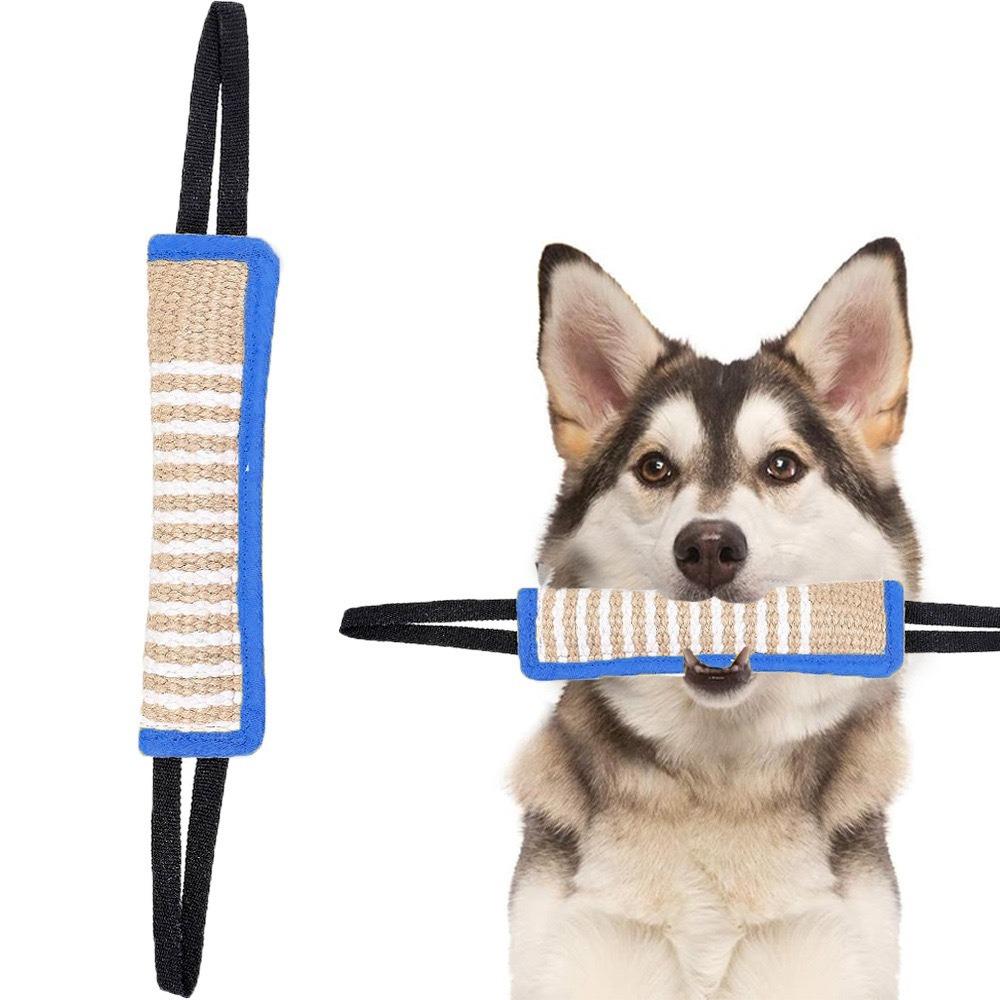 

Interactive Dog Bite Pillow Rope Handles Pet Chew Sticks Jute Pull Toy Teeth Grinding синій