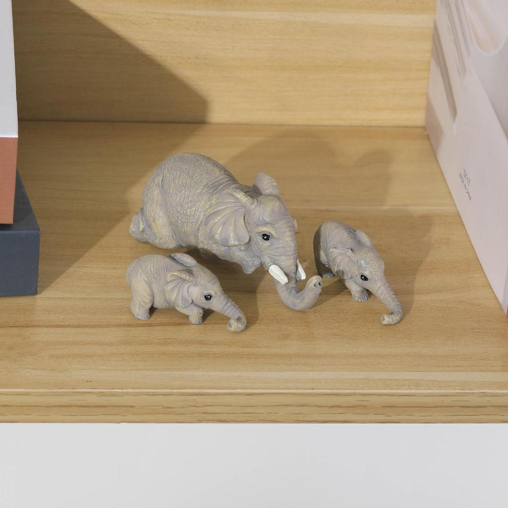 Resin Elephant Figurines: Parent and Baby Elephant Home Decoration