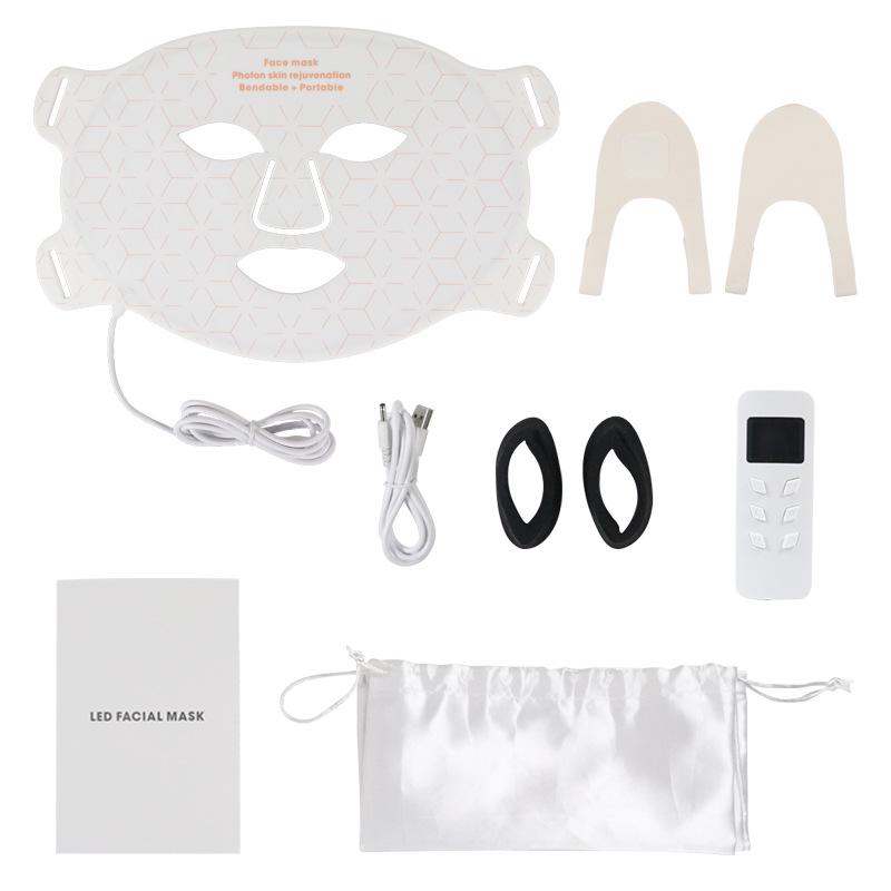 Adjustable LED Photorejuvenation Face Mask: Home Beauty Device with Silicone Panel