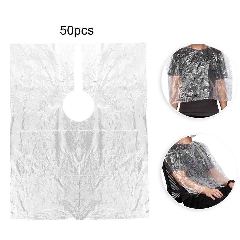 50pcs Disposable Waterproof Hair Cutting Dyeing Cape Hairdressing Gown Apron 64 x 82cm