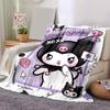 1pc Kuromi's Sweet Kisses Blanket, Soft Throw for Room Decor, Perfect Gift for Family and Friend, Living Room, Travel, Camping, Car Blankets, Beach, O