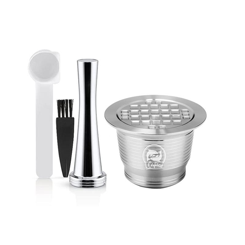Cápsulas de Café Reutilizáveis iCafilas Moedor de Café de Aço Inoxidável Para Máquina Nespresso Porta-Filtro Recarregável Pods