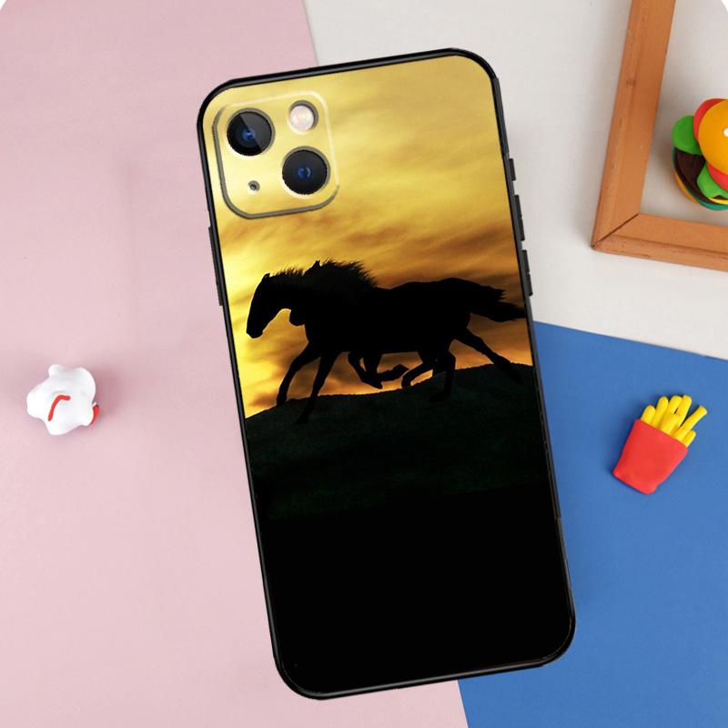 Running Horse Animal Phone Case For iPhone 16 Pro Max 11 12 13 14 15 Pro Max Mini XR 16e 15 16 Plus Cover Shell