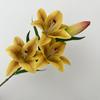 5PCS Artificial Lily Flower Branch Realistic Looking 3D Printed 3 Heads Lily Plant for Wedding Floral Decoration