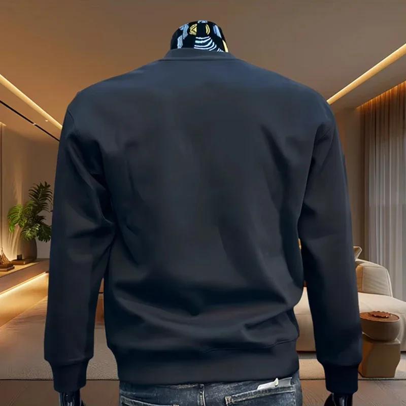 High-Quality Long-Sleeve Casual Men's Clothing for Daily Jogging Printed Round Neck Men's Sweatshirt