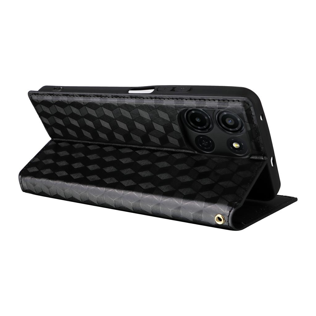 For TCL K33 5G/K32 5G Case Wallet Rhombus Imprinted Leather Phone Cover