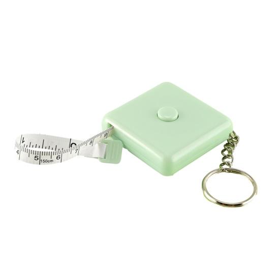 

Square Retractable Tape Measure with Keychain Portable Mini Double-sided Soft Measuring Tape Tailor Sewing Cloth Body Measurement Tape зелений