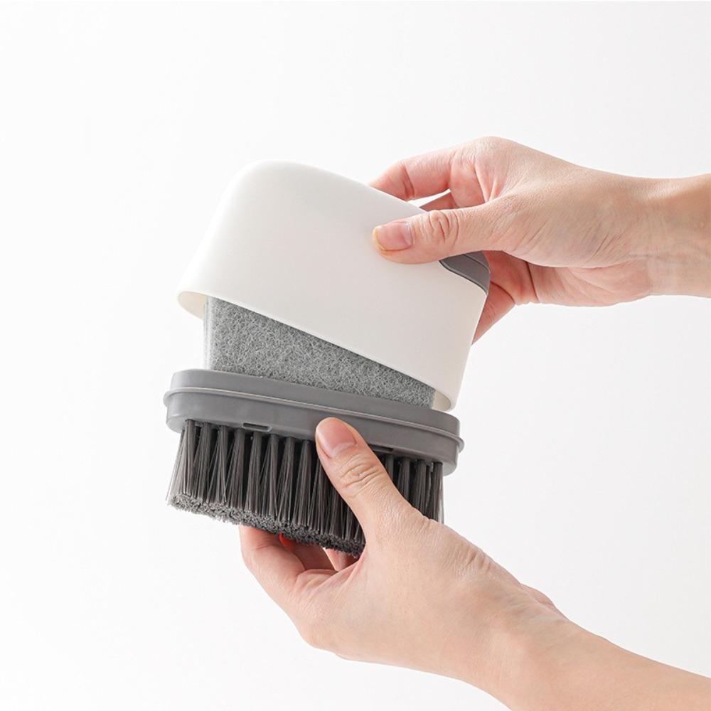 New 2-in-1 Groove Cleaning Brush Wet&Dry Use Multifunction Handheld Grout Brush All-in-One Crevice Cleaner for Tight Spaces