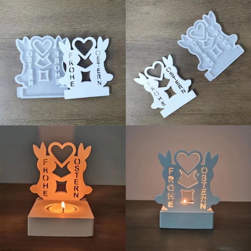 Herz Haus Kerzenhalter Form Handgemachte Beton Gipsformen Silikon Kerzenständer Harzformen Heimdekorationen Handwerk