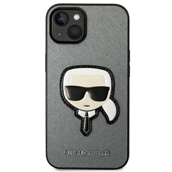 Karl Lagerfeld Klhcp14Ssapkhg Iphone 14 / 15 / 13 6,1 Srebrny/Silver Hardcase Saffiano Karl`s Head Patch