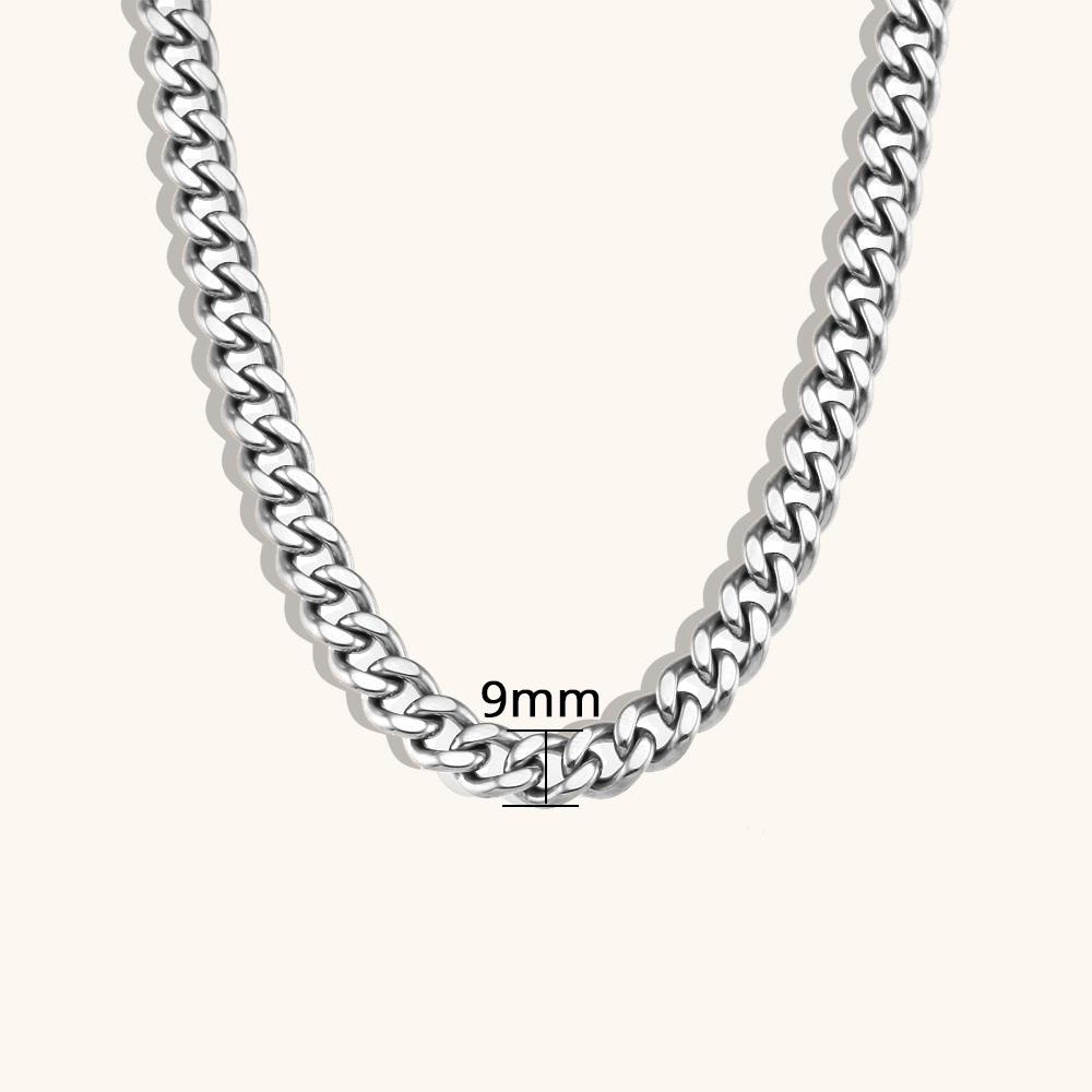 

Punk Fashion Cuban Link Chain Necklaces Male Gold Color Stainless Steel Heavy Long Choker Chains For Men Vintage Jewelry Gift 35cm