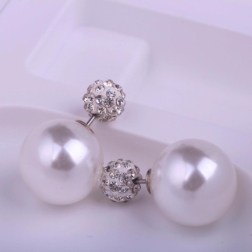 Classic Double-Sided Pearl Stud Earrings