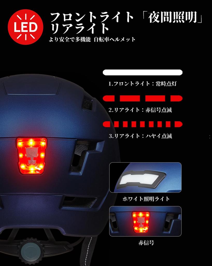 ILM Bicycle Helmet for Adults with LED Night and Adjustable Unisex Sizes Light, Light, Visor, CE/PSE/CPSC/ASTM/EN1078 Certified, Lightweight,