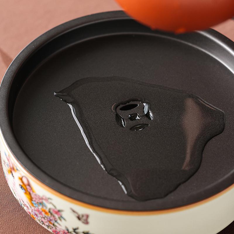 Ru Kiln Persian Cat Pot Bearing Tea Tray Ceramic Water Storage Kettle Mat Tea Teapot Base Tea Table Tray Tea Ceremony Accessory