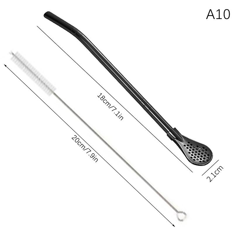 Reusable Straws Metal Stainless Steel Drinking Straw Milk Drinkware Creative Mixing Spoon Milk Tea Coffee Bar Party Accessories