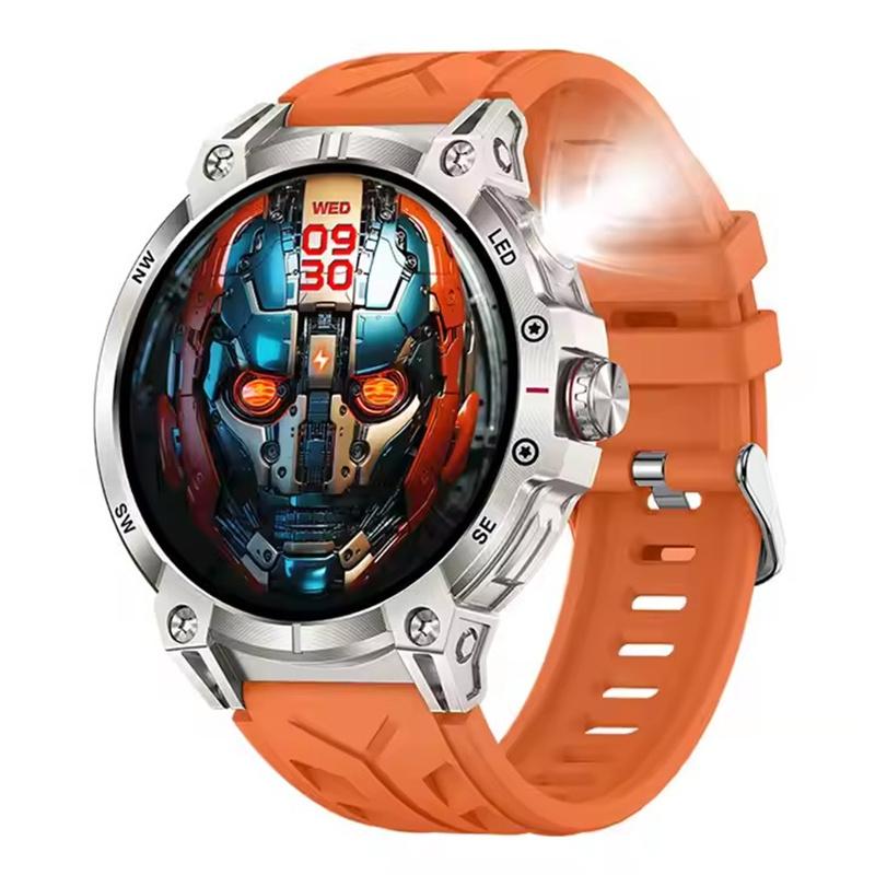 

Умные часы KC89 для мужчин, для занятий спортом на открытом воздухе, светодиодный фонарик, компас, Bluetooth-звонок, голосовой ИИ, мониторинг здоровья, фитнес-трекер, смарт-часы оранжевый