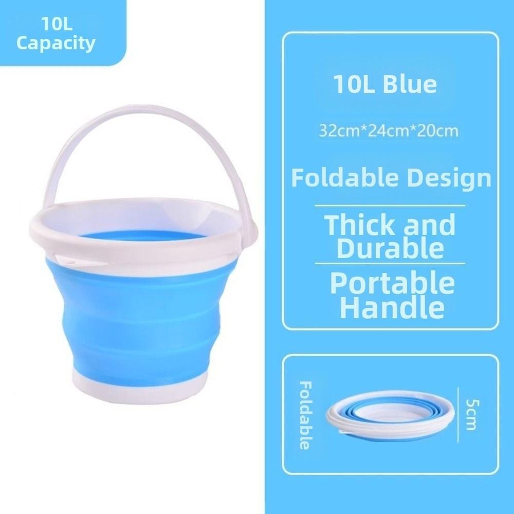 Space Saving Foot Soaking Bucket 10L Collapsible Wash Basin Car Wash Buckets  Songkran Festival
