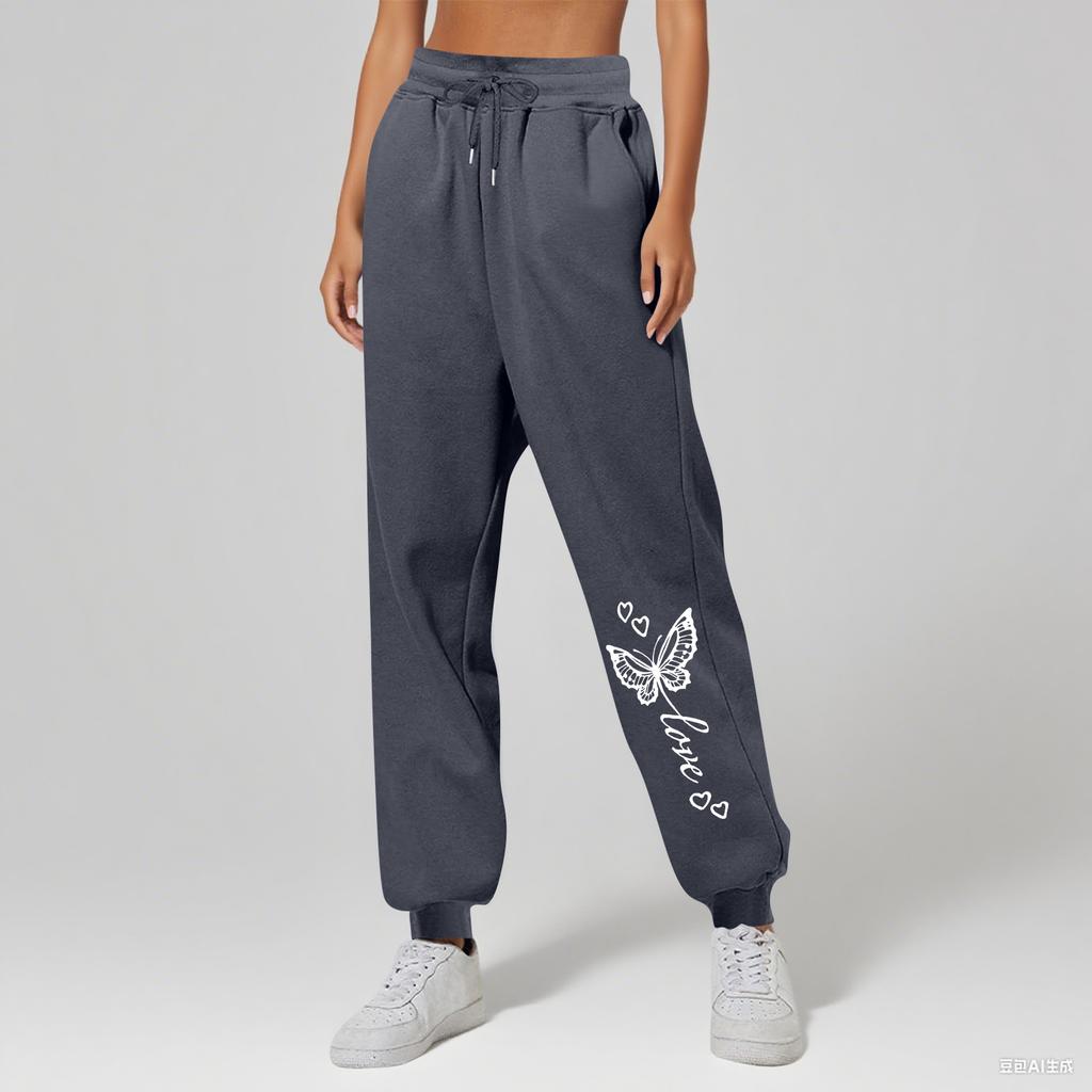 Ladies' Printed Unisex Casual Pocket Drawstring  Pants