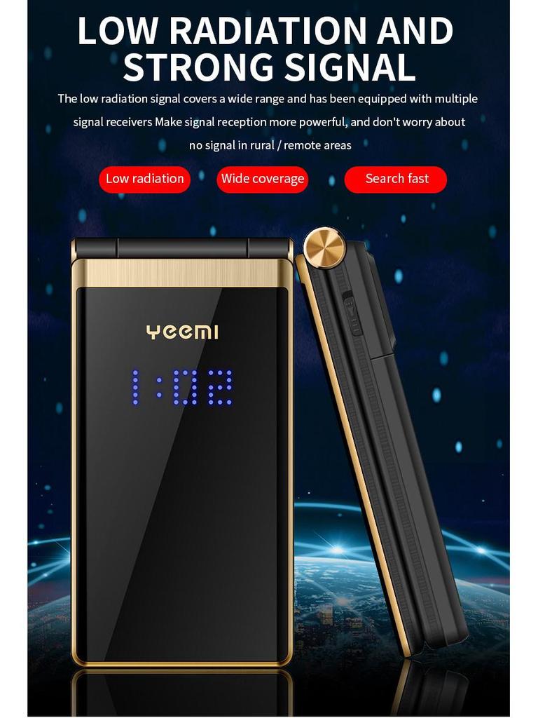 Cross-border M2-C Flip Phone for Seniors - Dual Screen, Large Font & Buttons, Long Standby, Multilingual