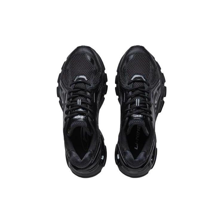 Li Ning Versatile Trendy Comfortable Slip Resistant Durable Low Top Casual Shoes Women Casual Shoes Black AZGU008-4