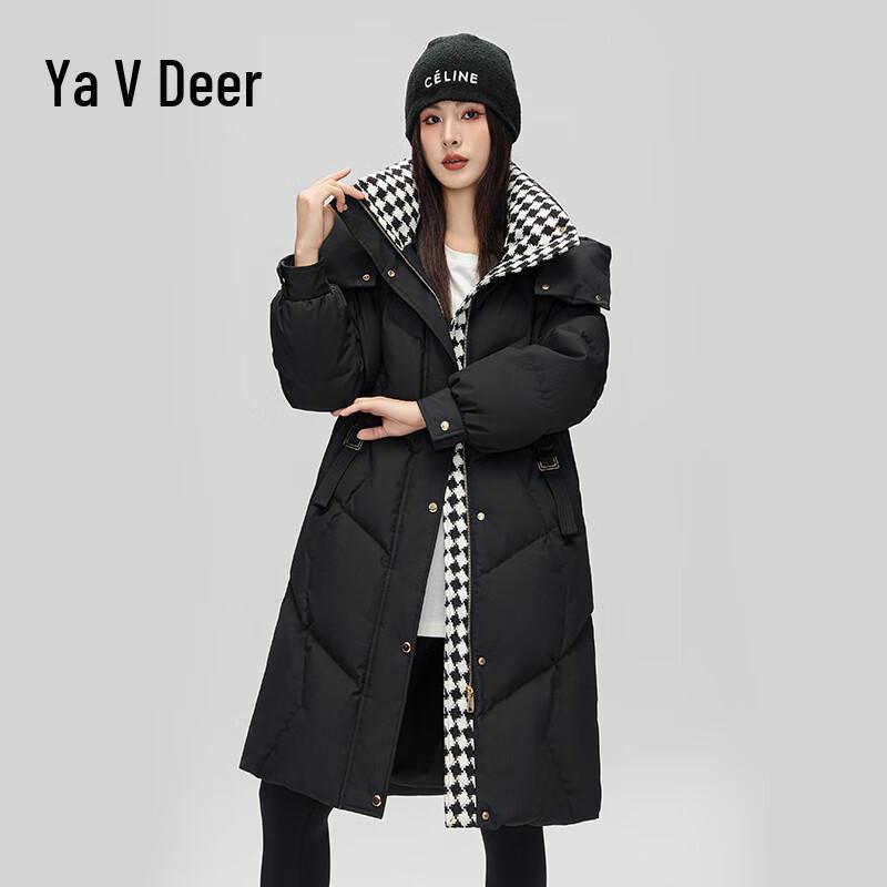 

Женская стеганая куртка Yalu средней длины в стиле колор-блок с отстегивающимся капюшоном M