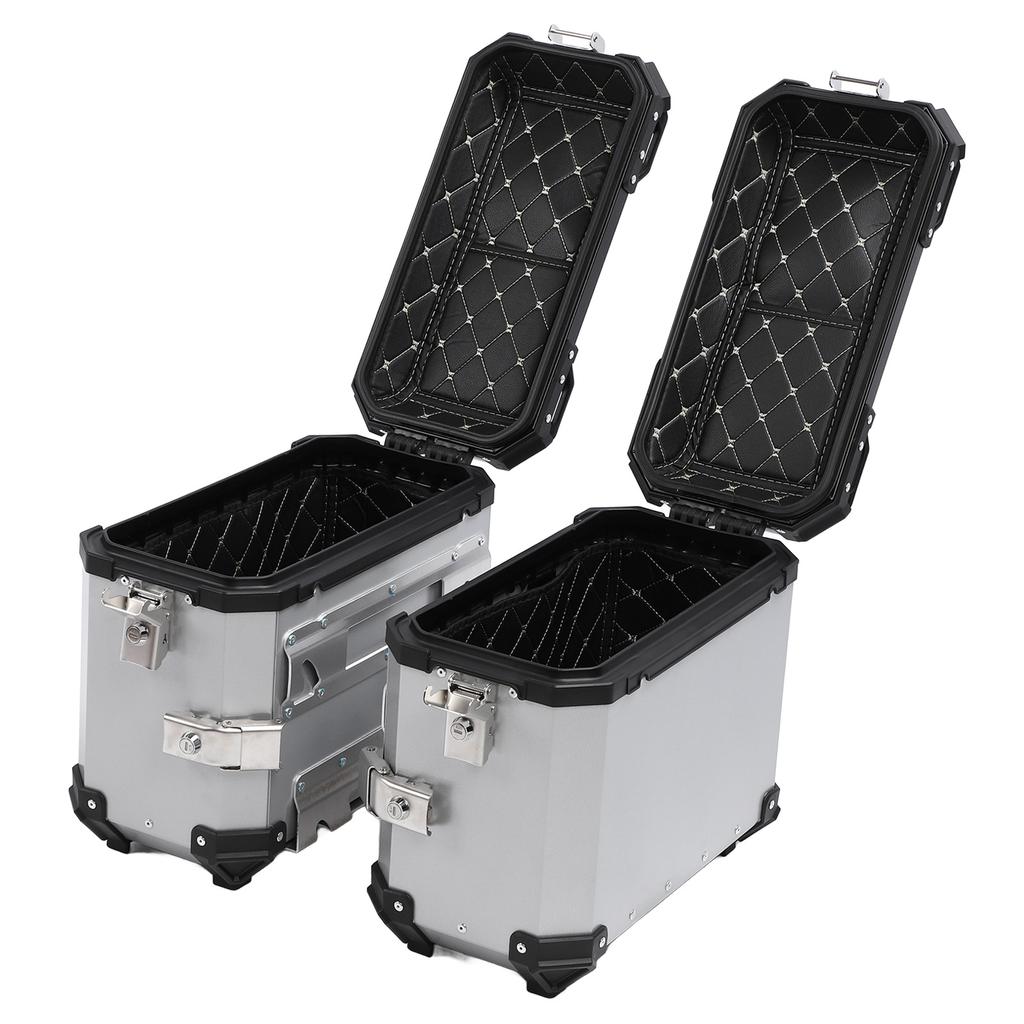 35L Motorcycle Side Case Aluminium Alloy Motorbike Hard Side Saddlebag Box with   Lock Mounting Bracket for Riding Gear Helmet