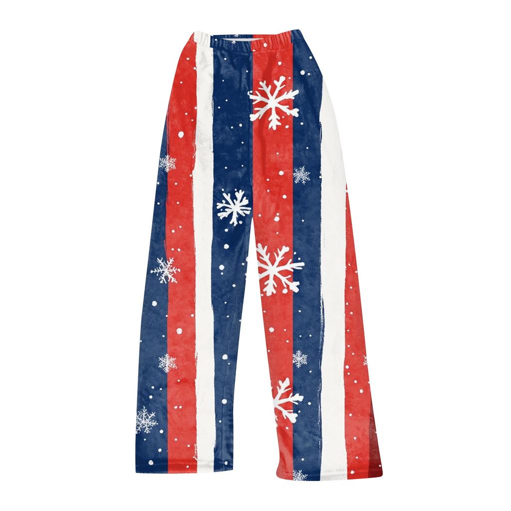 Women Autumn Winter Pants Full Length Long Trousers  Printed Pants