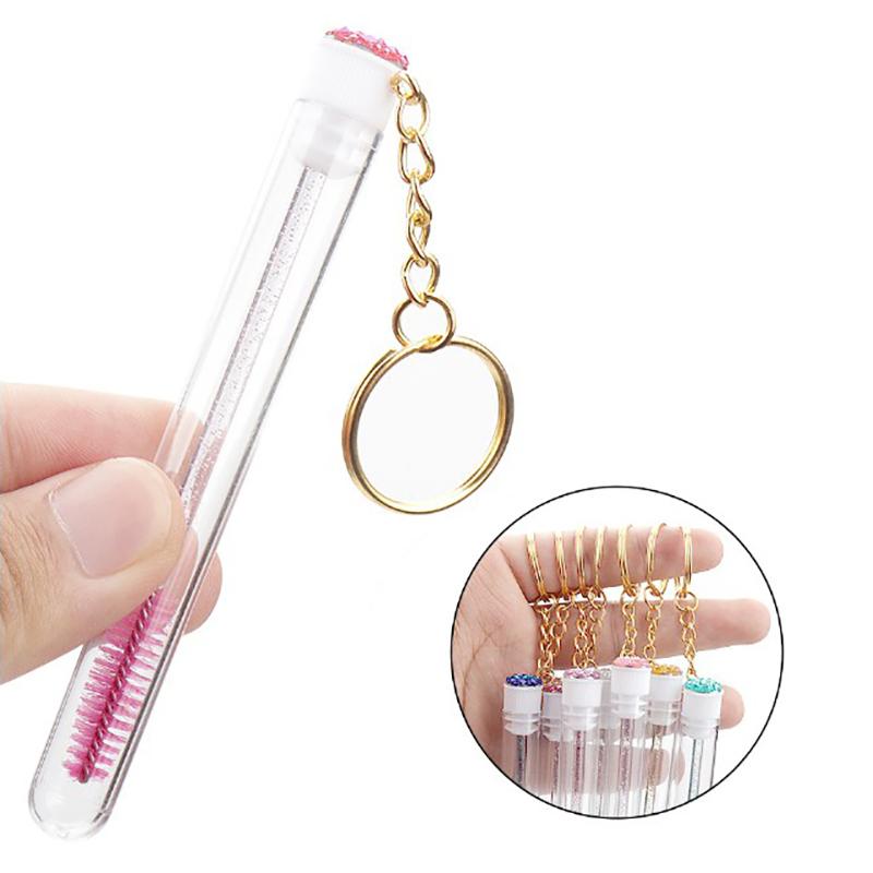Eyelash Brush With Tube Keychain Resin Drill Eyebrow Mascara Wand Applicator