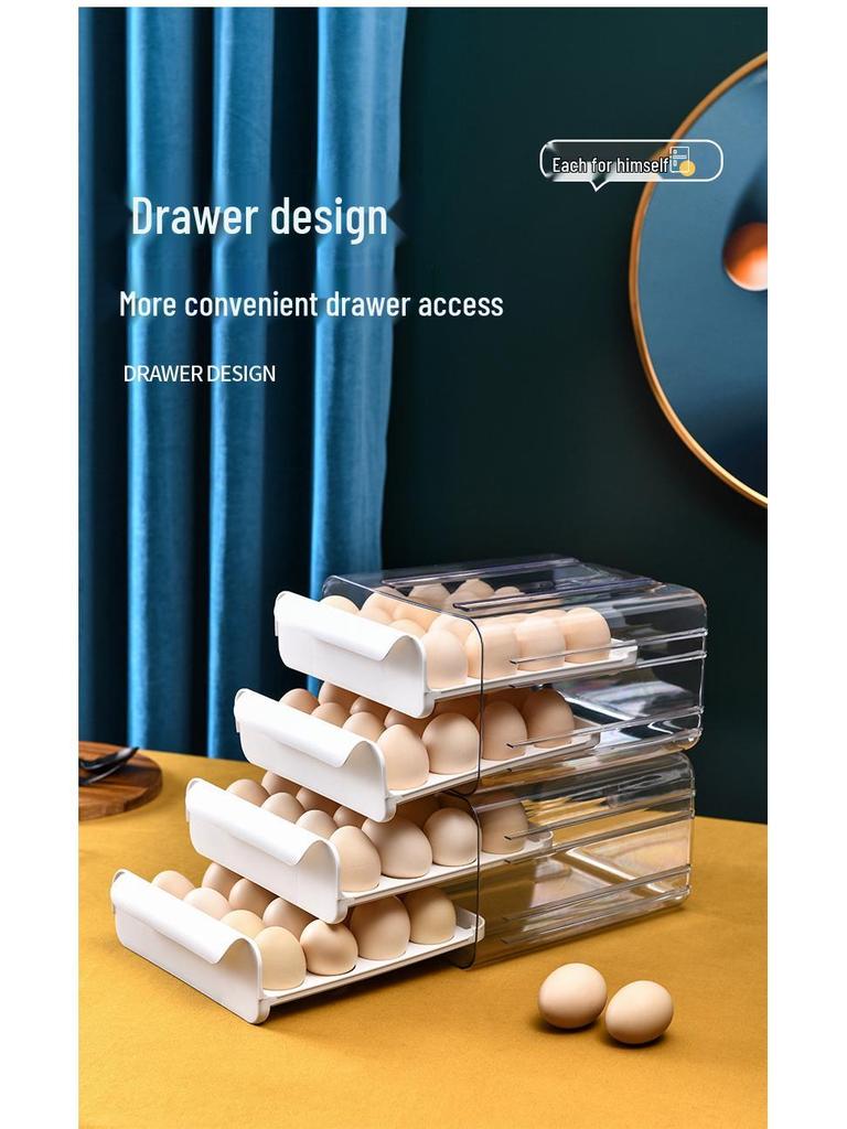 Double-Layer 32-Grid Transparent Egg Storage Box