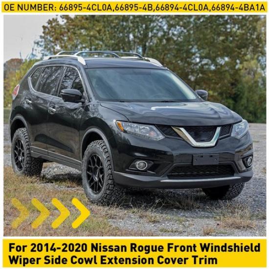 2014- For Nissan Rogue Front Windshield Wiper Side Cowl Extension Cover Trim