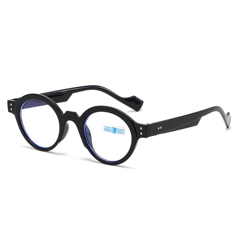 New Round Frame Presbyopia Glasses Men's and Women's Fashionable Anti Blue Light Thick and Heavy Sense Diopter To +4.0