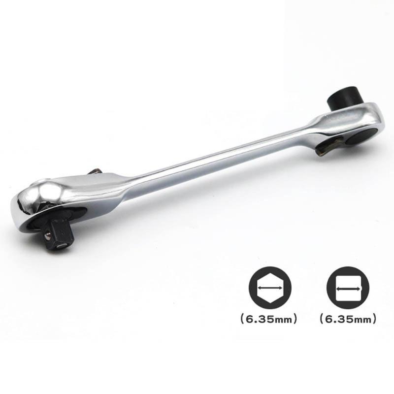 1PC Mini Clé à Cliquet Double Extrémité à Douille Rapide Clé à Cliquet 72 Dents Tournevis Clés Dynamométriques Hexagonales Outils Manuels de Réparation