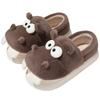 Cartoon hippo cotton shoes women's winter indoor home hair slippers cute warm velvet soft-soled cotton slippers men