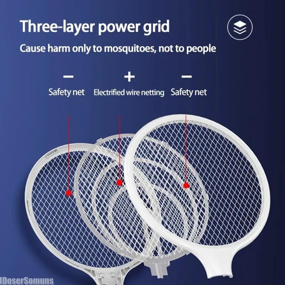 3 IN 1 3000V Mosquito Killer with LED Lamp Electric Bug Zapper Insect Killer USB Recharge Anti Mosquito Flies Fly Swatter Trap