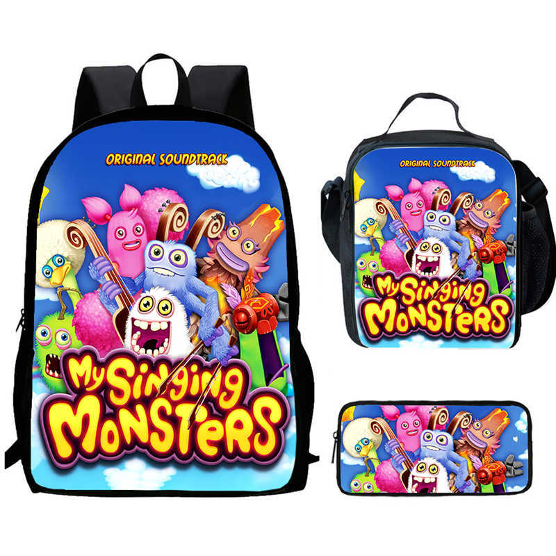 Zaino Anime Periferico My Singing Monster Borse Scolastiche da Uomo e da Donna