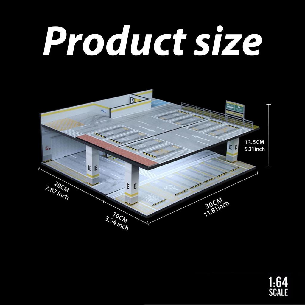 1:64 Diorama Underground Garage Model Parking Lot Scene for Diecast Toy Cars,Desktop Decor,Creative