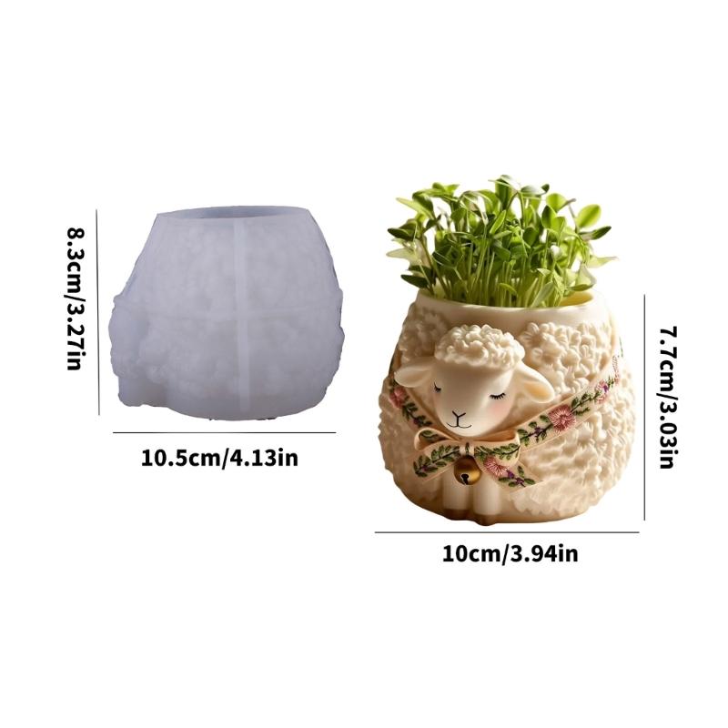 Sheep Shape Silicone Molds Crafting Supplies Perfect for Creating Resin Planter Jewelry Containers Detailed Pattern