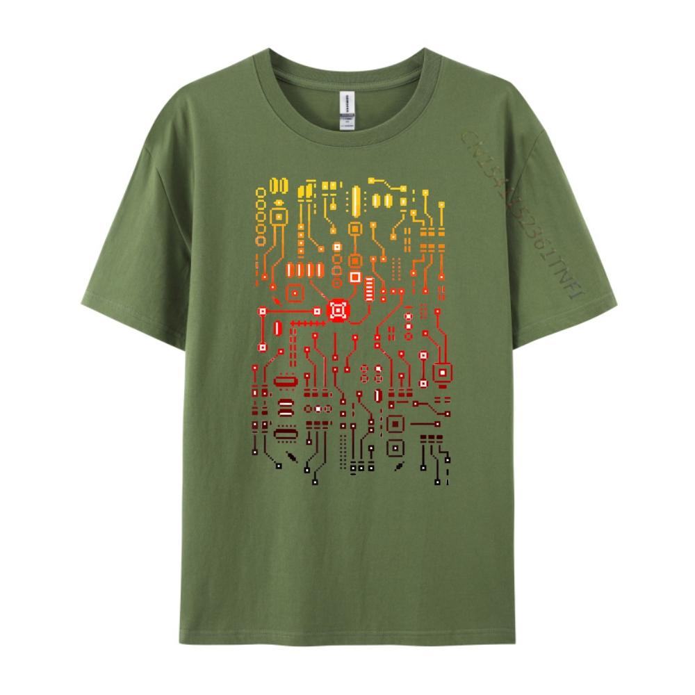 Engineer Computer Circuit Board Engineering Cpu Binary Streetwear Men Short Sleeve Tee Slogan T-shirt