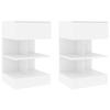 Bedside Tables - 2 Pcs - White - Engineered Wood - 40 X 35 X 65 Cm