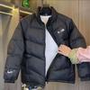 Mens Winter Thick Cotton Jacket Stand Collar Warm Casual Fashion Black Lightweight Luxury Coat