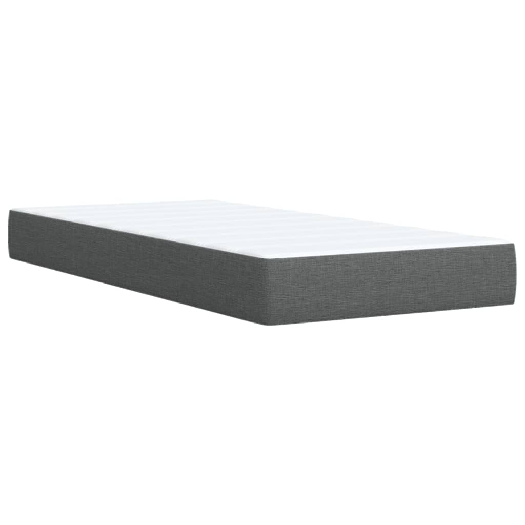 Box Spring Bed with Mattress Dark Gray 80x200 cm Fabric