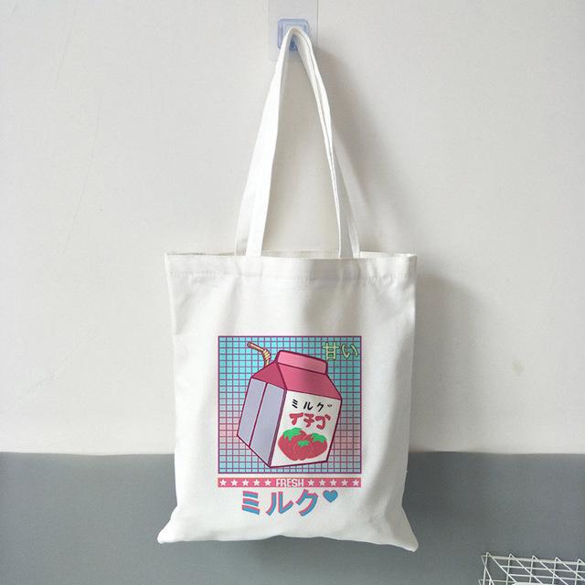 

Женская холщовая сумка через плечо, шикарная клубничная сумка для покупок, женская сумка, многоразовая сумка-тоут