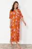 Women's Style Dress Floral Patterned Wide Fit Midi Woven Beach Dress