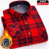 Men's Travel Casual Winter Double-Sided Fleece Warm Thickened Fleece Plaid Work Shirt Plus Size Extra Large Clothes Shirt's