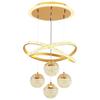 Modern Minimalist Gold 4-Sphere LED Pendant Light
