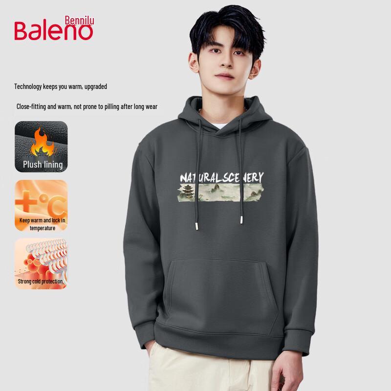 

Baleno Men s Sherpa Fleece Hooded Sweatshirt L