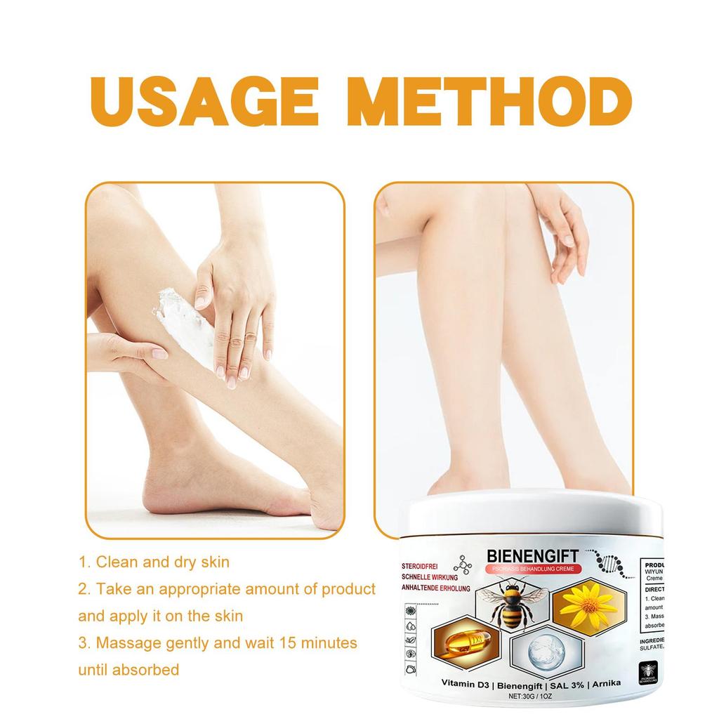 30g Bee Venom Body Cream Body Skin Nourishing Moisturizing Discomfort Relieving Care Daily Massage Applicator Cream